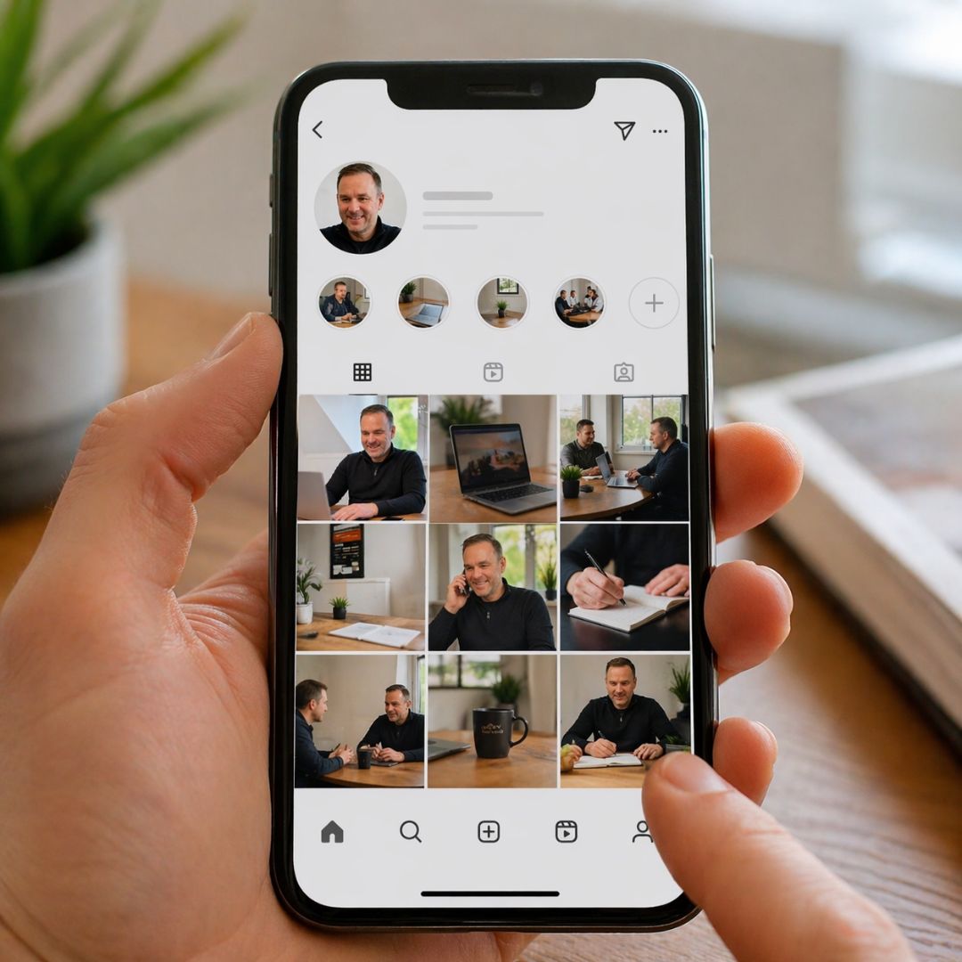 Instagram Business Profil auf Smartphone für Social Media Marketing